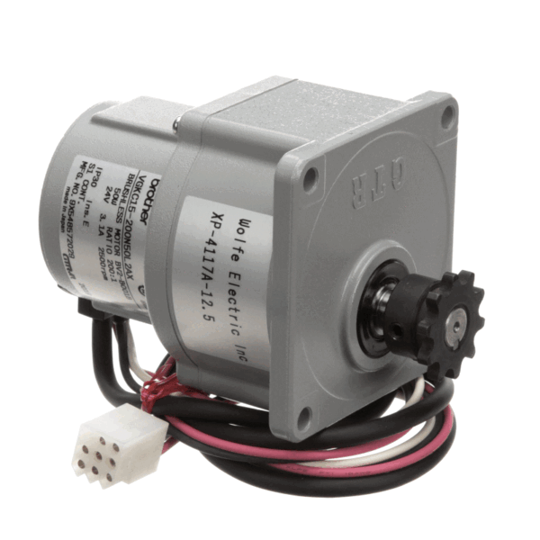 XLT Ovens XA4117-12.5RPMSTD Conveyor Gear Motor with Sprocket, 24V, 2500 RPM